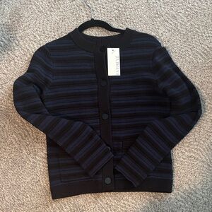 Evereve women’s Navy and Black Striped Cardigan